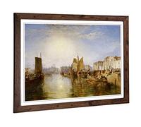 Big Box Art Framed Print of Joseph Mallord William Turner The Harbor of Dieppe Design | Wall Art Picture| Home Decor for Kitchen, Living Room, Bedroom, Office, Walnut, A2 / 24.5x18 Inch / 62x45cm