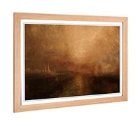 Big Box Art Framed Print of Joseph Mallord William Turner Yacht Approcahing The Coast Design | Wall Art Picture| Home Decor for Living Room, Bedroom, Office, Oak, A2 / 24.5x18 Inch / 62x45cm