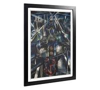 Big Box Art Framed Print of Joseph Stella Brooklyn Bridge Design | Wall Art Picture | Home Decor for Kitchen, Living, Dining Room, Bedroom, Hallway, Office, Black, A2 / 24.5x18 Inch / 62x45cm