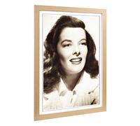 Big Box Art Framed Print of Katherine Hepburn Sepia Design | Wall Art Picture | Home Decor for Kitchen, Living, Dining Room, Bedroom, Hallway, Office, Oak, A2 / 24.5x18 Inch / 62x45cm