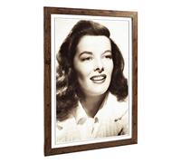 Big Box Art Framed Print of Katherine Hepburn Sepia Design | Wall Art Picture | Home Decor for Kitchen, Living, Dining Room, Bedroom, Hallway, Office, Walnut, A2 / 24.5x18 Inch / 62x45cm