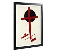 Big Box Art Framed Print of Kazimir Malevich Abstract No.4 Design | Wall Art Picture | Home Decor for Kitchen, Living, Dining Room, Bedroom, Hallway, Office, Black, A2 / 24.5x18 Inch / 62x45cm