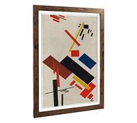 Big Box Art Framed Print of Kazimir Malevich House Under Construction Design | Wall Art Picture | Home Decor for Kitchen, Living Room, Bedroom, Hallway, Walnut, A2 / 24.5x18 Inch / 62x45cm