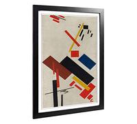 Big Box Art Framed Print of Kazimir Malevich House Under Construction Design | Wall Art Picture | Home Decor for Kitchen, Living Room, Bedroom, Hallway, Black, A2 / 24.5x18 Inch / 62x45cm