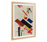 Big Box Art Framed Print of Kazimir Malevich House Under Construction Design | Wall Art Picture | Home Decor for Kitchen, Living Room, Bedroom, Hallway, Oak, A2 / 24.5x18 Inch / 62x45cm