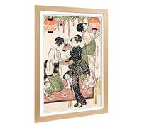 Big Box Art Framed Print of Kitagawa Utamaro Vintage Japanese Oriental (15) Design | Wall Art Picture| Home Decor for Kitchen, Living Room, Bedroom, Office, Oak, A2 / 24.5x18 Inch / 62x45cm