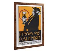 Big Box Art Framed Print of Koloman Moser Kalender Design | Wall Art Picture | Home Decor for Kitchen, Living, Dining Room, Lounge, Bedroom, Hallway, Office, Walnut, A2 / 24.5x18 Inch / 62x45cm