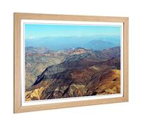 Big Box Art Framed Print of Landscape Andes Mountains Argentina Chile 2 Design | Wall Art Picture | Home Decor for Kitchen, Living Room, Bedroom, Hallway, Oak, A2 / 24.5x18 Inch / 62x45cm