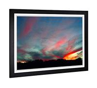 Big Box Art Framed Print of Landscape Arizona Pink Sunset (1) Design | Wall Art Picture | Home Decor for Kitchen, Living Room, Bedroom, Hallway, Black, A2 / 24.5x18 Inch / 62x45cm