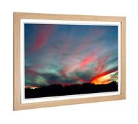 Big Box Art Framed Print of Landscape Arizona Pink Sunset (1) Design | Wall Art Picture | Home Decor for Kitchen, Living Room, Bedroom, Hallway, Oak, A2 / 24.5x18 Inch / 62x45cm
