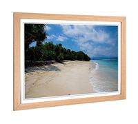 Big Box Art Framed Print of Landscape Beach Forest Island Design | Wall Art Picture | Home Decor for Kitchen, Living, Dining Room, Bedroom, Hallway, Office, Oak, A2 / 24.5x18 Inch / 62x45cm