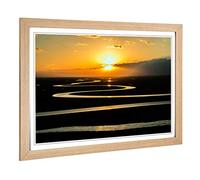 Big Box Art Framed Print of Landscape Beautiful Sunrise (3) Design | Wall Art Picture | Home Decor for Kitchen, Living Room, Bedroom, Hallway, Oak, A2 / 24.5x18 Inch / 62x45cm