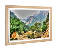Big Box Art Framed Print of Landscape Beijing China Forest & Moutains Design | Wall Art Picture | Home Decor for Kitchen, Living Room, Bedroom, Hallway, Oak, A2 / 24.5x18 Inch / 62x45cm