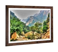 Big Box Art Framed Print of Landscape Beijing China Forest & Moutains Design | Wall Art Picture | Home Decor for Kitchen, Living Room, Bedroom, Hallway, Walnut, A2 / 24.5x18 Inch / 62x45cm