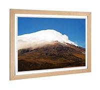 Big Box Art Framed Print of Landscape Cotopaxi Ecuador Mountain Design | Wall Art Picture | Home Decor for Kitchen, Living Room, Bedroom, Hallway, Oak, A2 / 24.5x18 Inch / 62x45cm