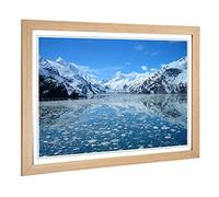 Big Box Art Framed Print of Landscape Glacier Bay Alaska USA Design | Wall Art Picture | Home Decor for Kitchen, Living Room, Bedroom, Hallway, Oak, A2 / 24.5x18 Inch / 62x45cm