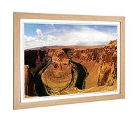 Big Box Art Framed Print of Landscape Horseshoe Bend Canyon Arizona USA Design | Wall Art Picture | Home Decor for Kitchen, Living Room, Bedroom, Hallway, Oak, A2 / 24.5x18 Inch / 62x45cm