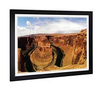 Big Box Art Framed Print of Landscape Horseshoe Bend Canyon Arizona USA Design | Wall Art Picture | Home Decor for Kitchen, Living Room, Bedroom, Hallway, Black, A2 / 24.5x18 Inch / 62x45cm