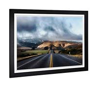 Big Box Art Framed Print of Landscape Road (1) Design | Wall Art Picture | Home Decor for Kitchen, Living, Dining Room, Lounge, Bedroom, Hallway, Office, Black, A2 / 24.5x18 Inch / 62x45cm