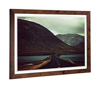 Big Box Art Framed Print of Landscape Road to Nowhere Design | Wall Art Picture | Home Decor for Kitchen, Living, Dining Room, Bedroom, Hallway, Office, Walnut, A2 / 24.5x18 Inch / 62x45cm
