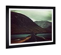 Big Box Art Framed Print of Landscape Road to Nowhere Design | Wall Art Picture | Home Decor for Kitchen, Living, Dining Room, Bedroom, Hallway, Office, Black, A2 / 24.5x18 Inch / 62x45cm