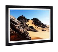 Big Box Art Framed Print of Landscape Sand Libya (2) Design | Wall Art Picture | Home Decor for Kitchen, Living, Dining Room, Bedroom, Hallway, Office, Black, A2 / 24.5x18 Inch / 62x45cm