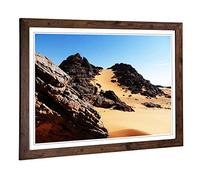 Big Box Art Framed Print of Landscape Sand Libya (2) Design | Wall Art Picture | Home Decor for Kitchen, Living, Dining Room, Bedroom, Hallway, Office, Walnut, A2 / 24.5x18 Inch / 62x45cm