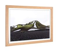 Big Box Art Framed Print of Landscape Snow on Hills Design | Wall Art Picture | Home Decor for Kitchen, Living, Dining Room, Bedroom, Hallway, Office, Oak, A2 / 24.5x18 Inch / 62x45cm