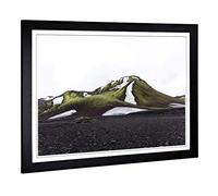 Big Box Art Framed Print of Landscape Snow on Hills Design | Wall Art Picture | Home Decor for Kitchen, Living, Dining Room, Bedroom, Hallway, Office, Black, A2 / 24.5x18 Inch / 62x45cm