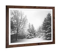Big Box Art Framed Print of Landscape Snowy Winter Forest Design | Wall Art Picture | Home Decor for Kitchen, Living, Dining Room, Bedroom, Hallway, Office, Walnut, A2 / 24.5x18 Inch / 62x45cm
