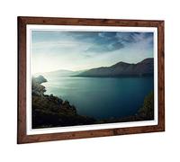 Big Box Art Framed Print of Landscape Sunlight Over a Lake Design | Wall Art Picture | Home Decor for Kitchen, Living, Dining Room, Bedroom, Hallway, Office, Walnut, A2 / 24.5x18 Inch / 62x45cm