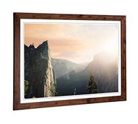 Big Box Art Framed Print of Landscape Sunlight Over Mountains Design | Wall Art Picture | Home Decor for Kitchen, Living Room, Bedroom, Hallway, Walnut, A2 / 24.5x18 Inch / 62x45cm