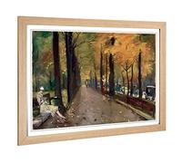 Big Box Art Framed Print of Lesser URY Autumn Alley Design | Wall Art Picture | Home Decor for Kitchen, Living, Dining Room, Bedroom, Hallway, Office, Oak, A2 / 24.5x18 Inch / 62x45cm
