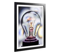Big Box Art Framed Print of Light Bulb Electricity Design | Wall Art Picture | Home Decor for Kitchen, Living, Dining Room, Bedroom, Hallway, Office, Black, A2 / 24.5x18 Inch / 62x45cm