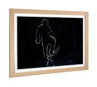 Big Box Art Framed Print of Lightpaint Skateboarding Design | Wall Art Picture | Home Decor for Kitchen, Living Room, Bedroom, Hallway, Oak, A2 / 24.5x18 Inch / 62x45cm