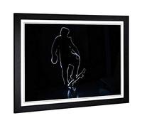 Big Box Art Framed Print of Lightpaint Skateboarding Design | Wall Art Picture | Home Decor for Kitchen, Living Room, Bedroom, Hallway, Black, A2 / 24.5x18 Inch / 62x45cm