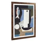 Big Box Art Framed Print of Louis Marcoussis The Fish Design | Wall Art Picture | Home Decor for Kitchen, Living, Dining Room, Bedroom, Hallway, Office, Walnut, A2 / 24.5x18 Inch / 62x45cm