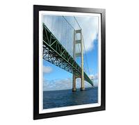 Big Box Art Framed Print of Mackinac Bridge Michigan Design | Wall Art Picture | Home Decor for Kitchen, Living, Dining Room, Bedroom, Hallway, Office, Black, A2 / 24.5x18 Inch / 62x45cm