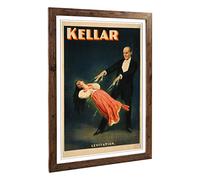 Big Box Art Framed Print of Magician Harry Kellar (2) Design | Wall Art Picture | Home Decor for Kitchen, Living, Dining Room, Bedroom, Hallway, Office, Walnut, A2 / 24.5x18 Inch / 62x45cm