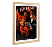 Big Box Art Framed Print of Magician Harry Kellar (3) Design | Wall Art Picture | Home Decor for Kitchen, Living, Dining Room, Bedroom, Hallway, Office, Oak, A2 / 24.5x18 Inch / 62x45cm