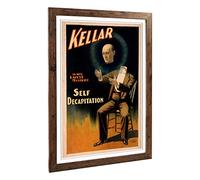 Big Box Art Framed Print of Magician Harry Kellar (4) Design | Wall Art Picture | Home Decor for Kitchen, Living, Dining Room, Bedroom, Hallway, Office, Walnut, A2 / 24.5x18 Inch / 62x45cm