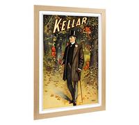 Big Box Art Framed Print of Magician Harry Kellar (5) Design | Wall Art Picture | Home Decor for Kitchen, Living, Dining Room, Bedroom, Hallway, Office, Oak, A2 / 24.5x18 Inch / 62x45cm
