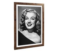 Big Box Art Framed Print of Marilyn Monroe (4) Design | Wall Art Picture | Home Decor for Kitchen, Living, Dining Room, Lounge, Bedroom, Hallway, Office, Walnut, A2 / 24.5x18 Inch / 62x45cm