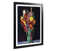 Big Box Art Framed Print of Marsden Hartley Floral Design | Wall Art Picture | Home Decor for Kitchen, Living, Dining Room, Lounge, Bedroom, Hallway, Office, Black, A2 / 24.5x18 Inch / 62x45cm