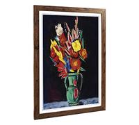 Big Box Art Framed Print of Marsden Hartley Floral Design | Wall Art Picture | Home Decor for Kitchen, Living, Dining Room, Lounge, Bedroom, Hallway, Office, Walnut, A2 / 24.5x18 Inch / 62x45cm