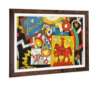 Big Box Art Framed Print of Marsden Hartley Himmel Design | Wall Art Picture | Home Decor for Kitchen, Living, Dining Room, Lounge, Bedroom, Hallway, Office, Walnut, A2 / 24.5x18 Inch / 62x45cm