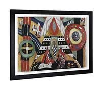 Big Box Art Framed Print of Marsden Hartley Indian Composition Design | Wall Art Picture | Home Decor for Kitchen, Living Room, Bedroom, Hallway, Black, A2 / 24.5x18 Inch / 62x45cm