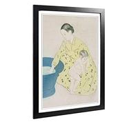 Big Box Art Framed Print of Mary Cassatt The Bath Design | Wall Art Picture | Home Decor for Kitchen, Living, Dining Room, Lounge, Bedroom, Hallway, Office, Black, A2 / 24.5x18 Inch / 62x45cm