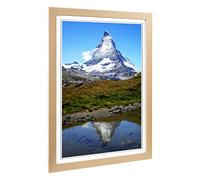 Big Box Art Framed Print of Matterhorn Mountain Zermatt Landscape Design | Wall Art Picture | Home Decor for Kitchen, Living Room, Bedroom, Hallway, Oak, A2 / 24.5x18 Inch / 62x45cm
