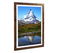 Big Box Art Framed Print of Matterhorn Mountain Zermatt Landscape Design | Wall Art Picture | Home Decor for Kitchen, Living Room, Bedroom, Hallway, Walnut, A2 / 24.5x18 Inch / 62x45cm